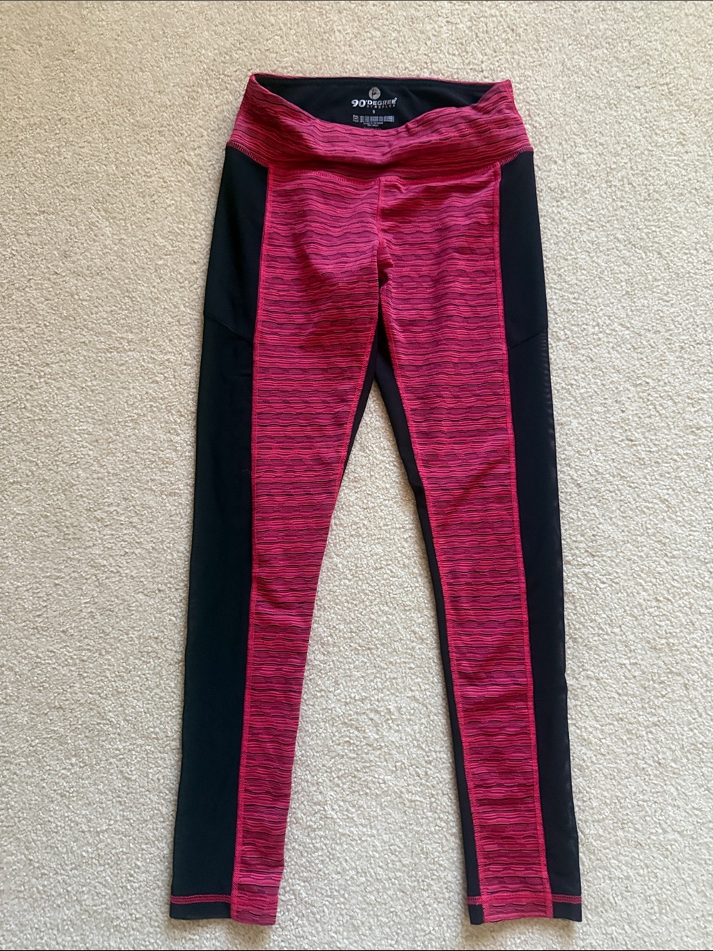 90 Degree by Reflex woman’s red and Black Active Leggings